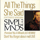 Simple Minds : All The Things She Said (Extended Version) (12", Single, Gre)