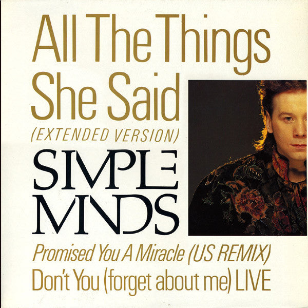 Simple Minds : All The Things She Said (Extended Version) (12", Single, Gre)