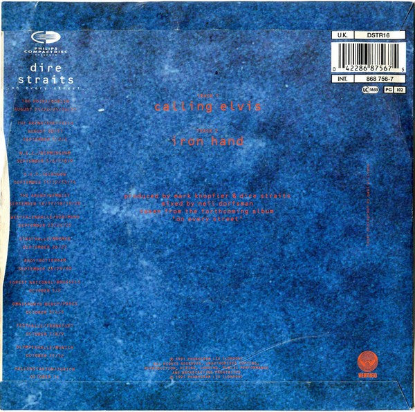 Dire Straits : Calling Elvis (7", Single, Sil)