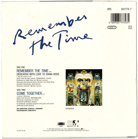 Michael Jackson : Remember The Time (7", Single)