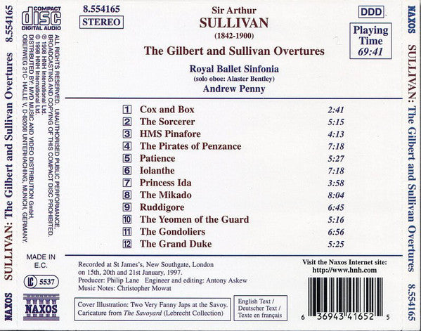 Royal Ballet Sinfonia, Andrew Penny : Sir Arthur Sullivan / The Gilbert And Sullivan Overtures (CD, Album)