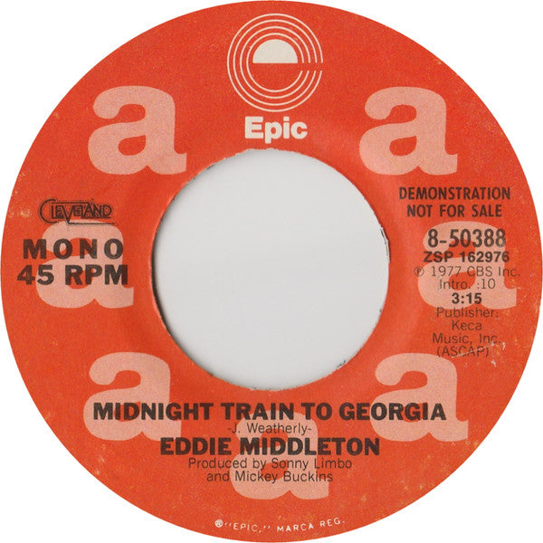 Eddie Middleton : Midnight Train To Georgia (7", Mono, Promo, Ter)