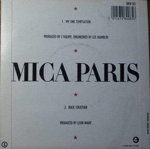 Mica Paris : My One Temptation (7", Single, Sol)