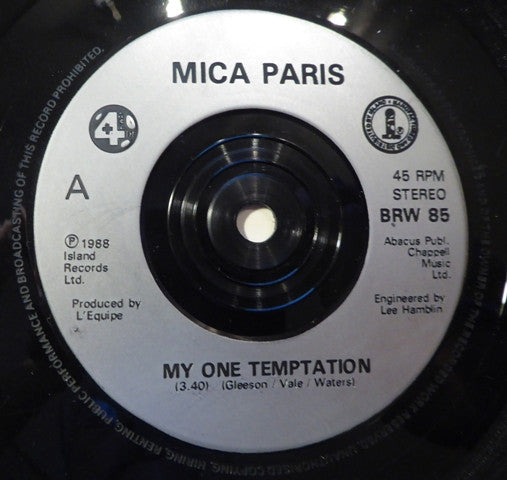 Mica Paris : My One Temptation (7", Single, Sol)