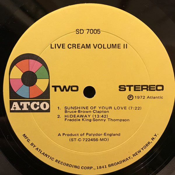 Cream (2) : Live Cream Volume II (LP, Album, Mon)