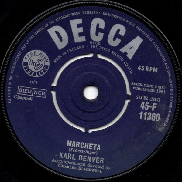 Karl Denver : Marcheta (7", 4 P)