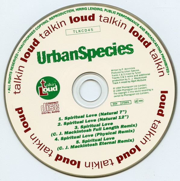 Urban Species : Spiritual Love (CD, Single)