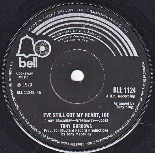 Tony Burrows : Every Little Move She Makes (7", Single, Mono, Sol)