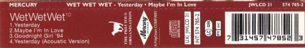 Wet Wet Wet : Yesterday / Maybe I'm In Love (CD, Single, CD1)
