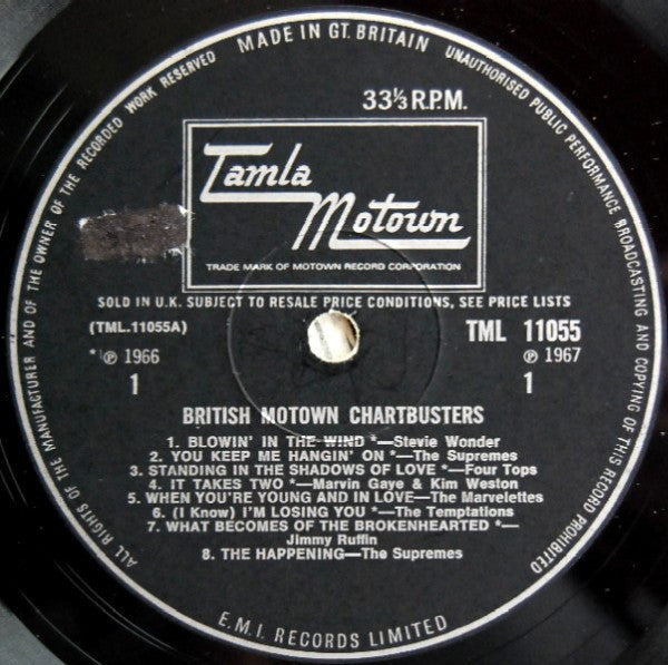 Various : British Motown Chartbusters (LP, Comp, Mono)