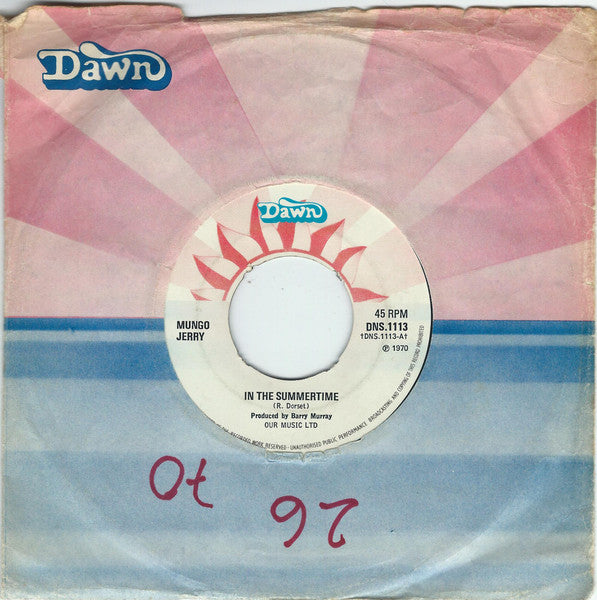 Mungo Jerry : In The Summertime (7", Single)