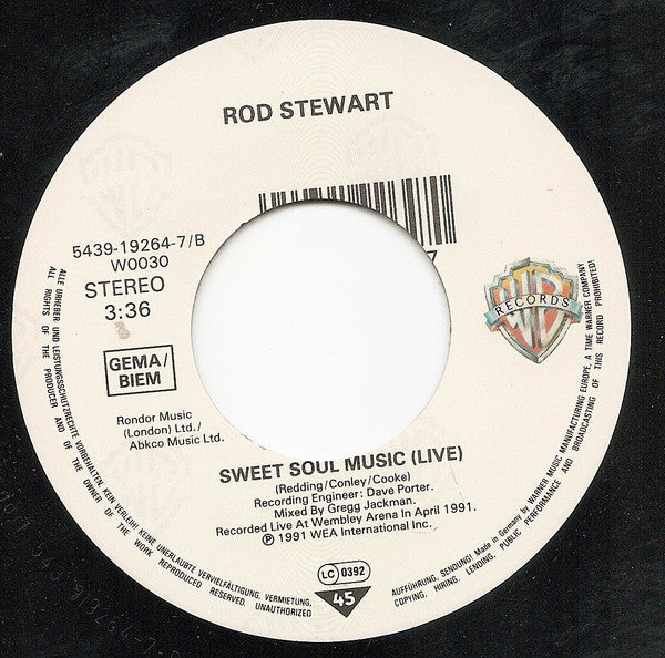 Rod Stewart  With The Temptations : The Motown Song (7", Single, Big)