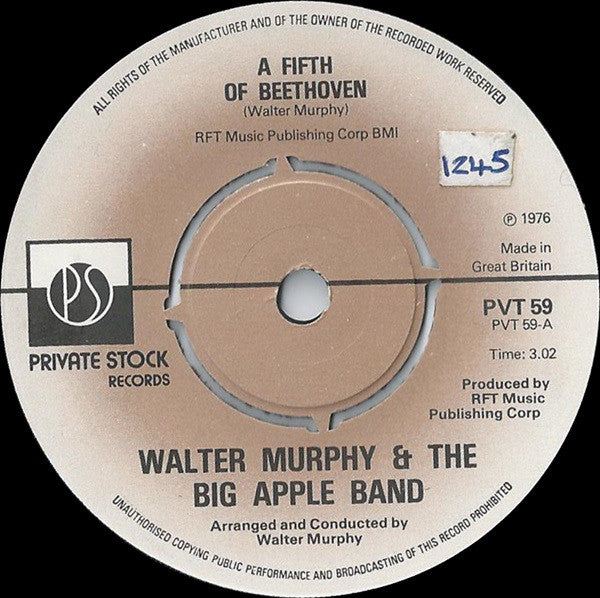 Walter Murphy & The Big Apple Band : A Fifth Of Beethoven (7", Single)