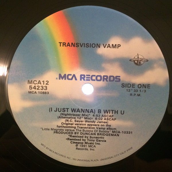 Transvision Vamp : (I Just Wanna) B With U (12", Maxi, Single)