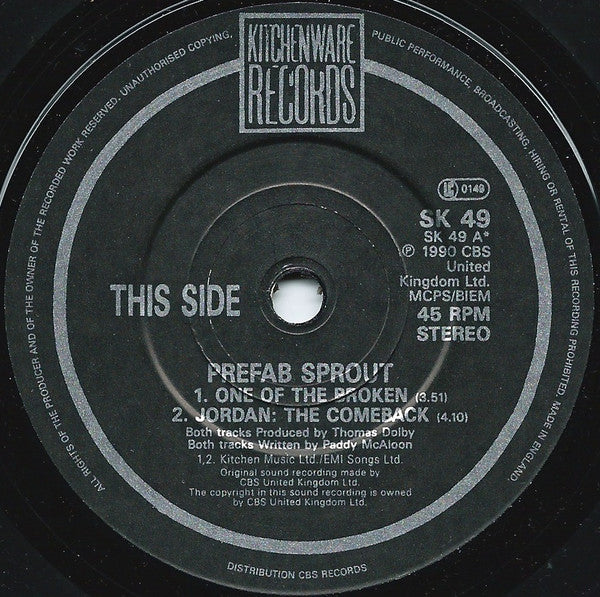 Prefab Sprout : Jordan: The EP (7", EP)