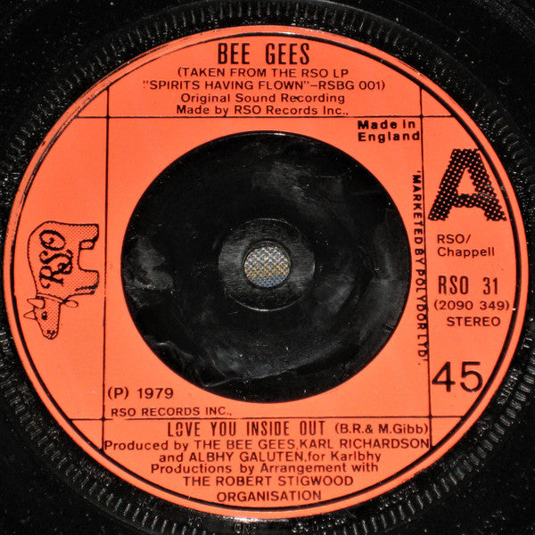 Bee Gees : Love You Inside Out (7", Single, Red)