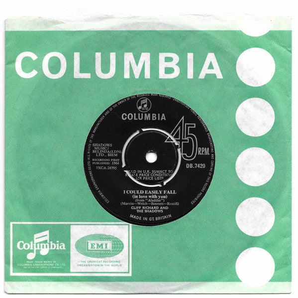 Cliff Richard & The Shadows : I Could Easily Fall (In Love With You) (7", Single)