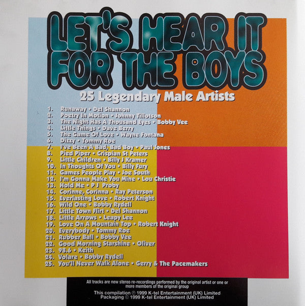 Various : Let's Hear It For The Boys - 25 Legendary Male Artists (CD, Comp)