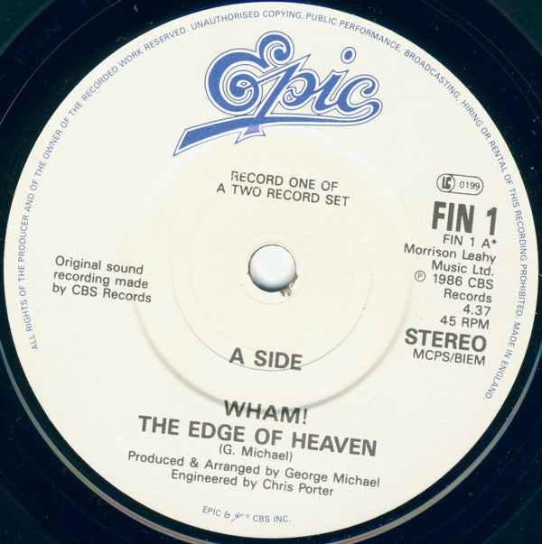 Wham! : The Edge Of Heaven (2x7", Single, Gat)