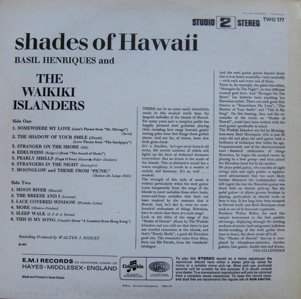 Basil Henriques And The Waikiki Islanders : Shades Of Hawaii (LP, Album, RE)