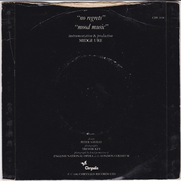 Midge Ure : No Regrets (7", Single, Blu)