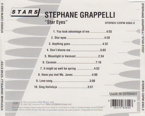 Stéphane Grappelli : Star Eyes (CD, Album)