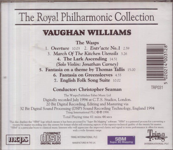 Ralph Vaughan Williams, The Royal Philharmonic Orchestra, Christopher Seaman : Vaughan Williams (CD, Album)