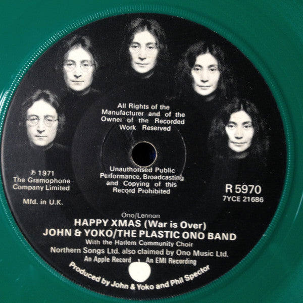 John Lennon & Yoko Ono, The Plastic Ono Band : Happy Xmas (War Is Over) (7", Single, Gre)