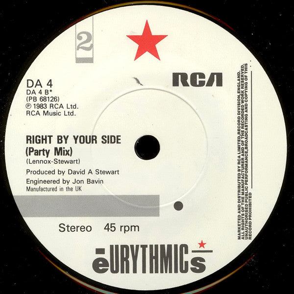 Eurythmics : Right By Your Side (7", Single)