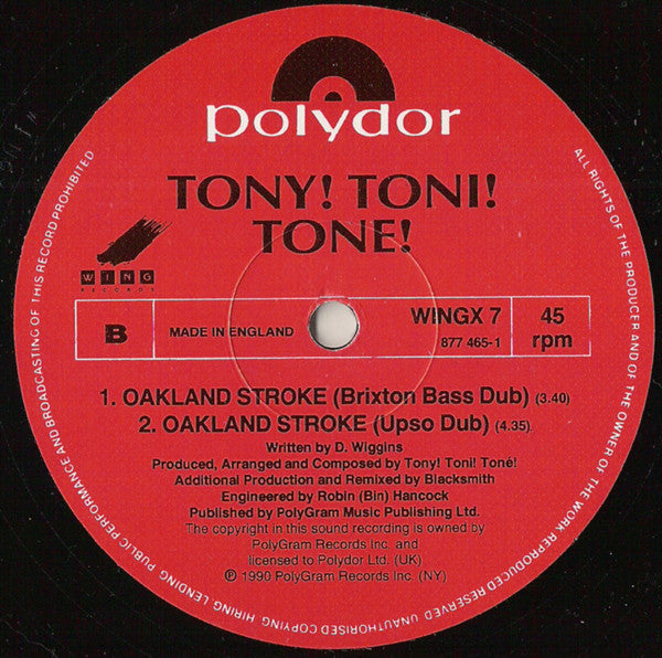 Tony! Toni! Toné! : Oakland Stroke (12")