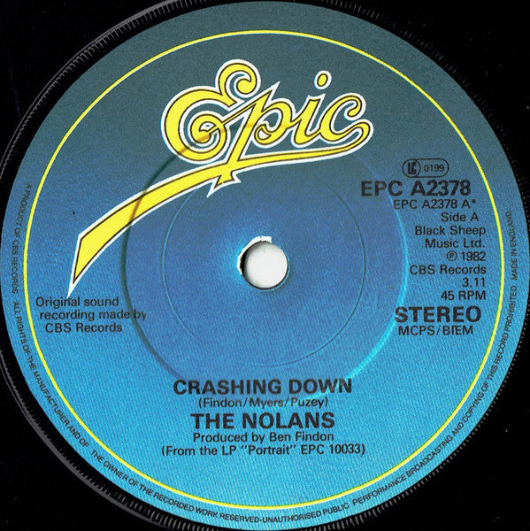 The Nolans : Crashing Down (7", Pap)