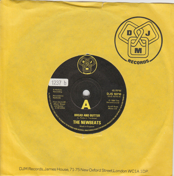 The Newbeats : Bread And Butter / Everything's Alright (7", Single)
