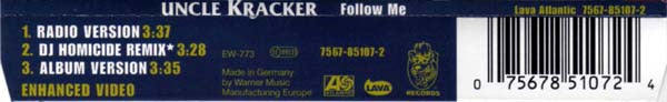 Uncle Kracker : Follow Me (CD, Maxi, Enh)
