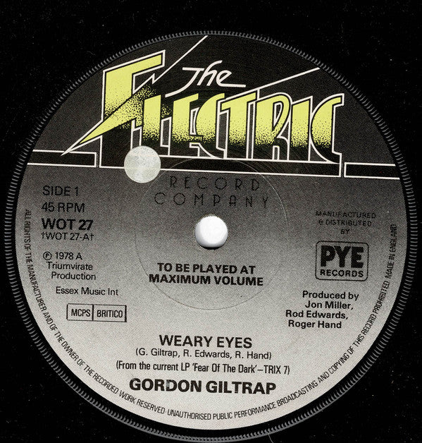 Gordon Giltrap : Weary Eyes (7", Sol)