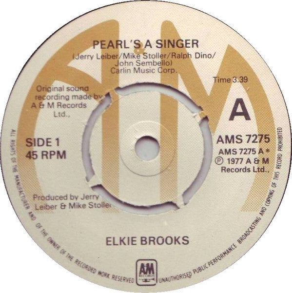 Elkie Brooks : Pearl's A Singer (7", Single, Pus)