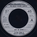 Elton John, Millie Jackson : Act Of War  (7", Single)