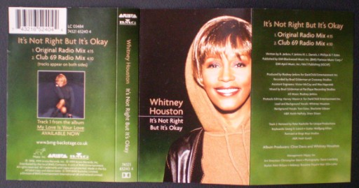 Whitney Houston : It's Not Right But It's Okay (Cass, Single, Ang)