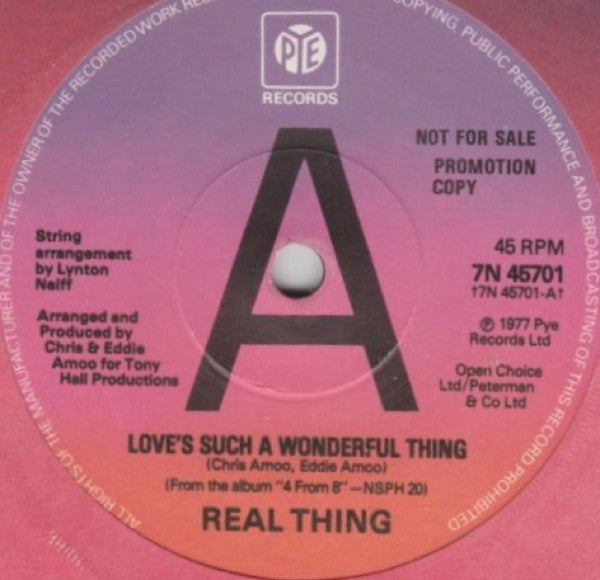 The Real Thing : Love's Such A Wonderful Thing (7", Single, Promo, Sol)