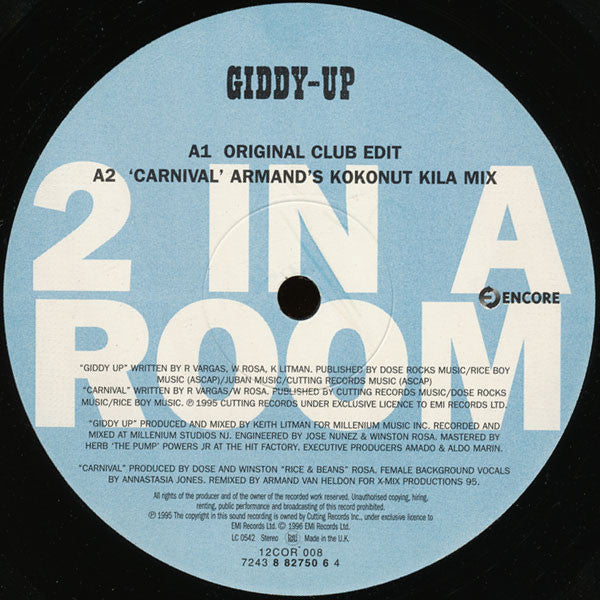 2 In A Room : Giddy Up (12")
