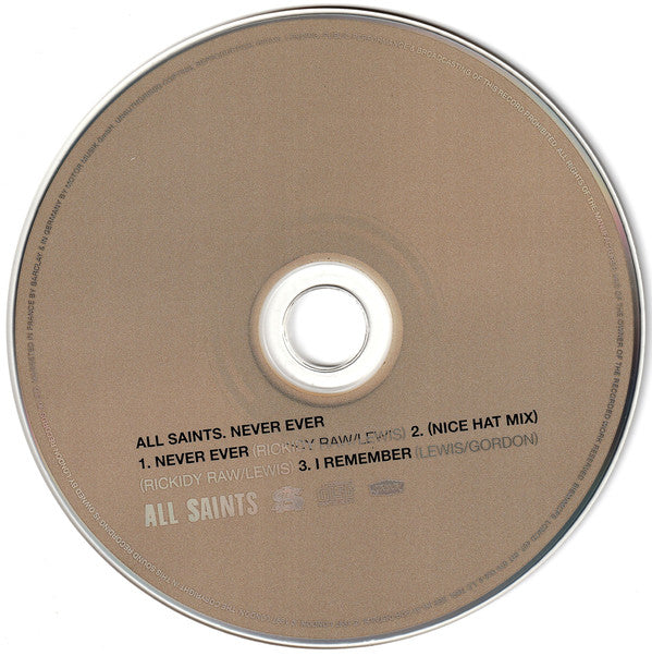 All Saints : Never Ever (CD, Single, CD1)