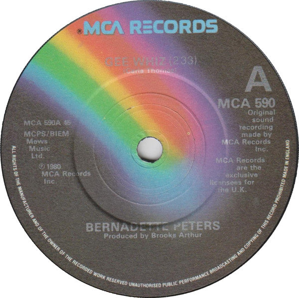 Bernadette Peters : Gee Whiz (7", Single)