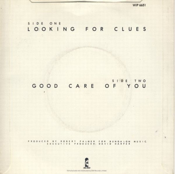 Robert Palmer : Looking For Clues (7", Single, Pic)