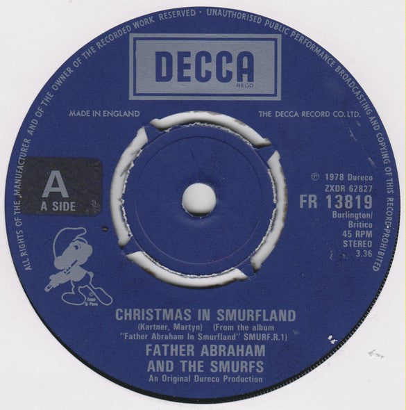 Vader Abraham and The Smurfs (2) : Christmas In Smurfland (7", Single)