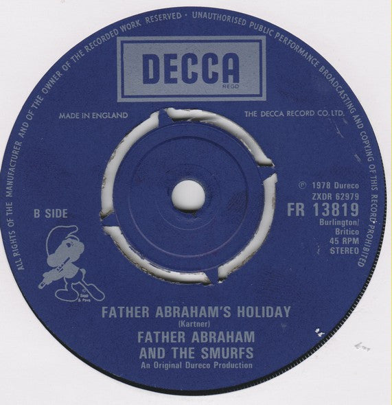 Vader Abraham and The Smurfs (2) : Christmas In Smurfland (7", Single)