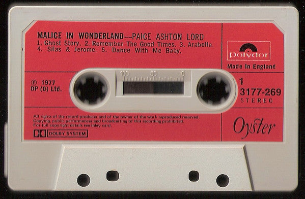 Paice Ashton & Lord : Malice In Wonderland (Cass, Album)