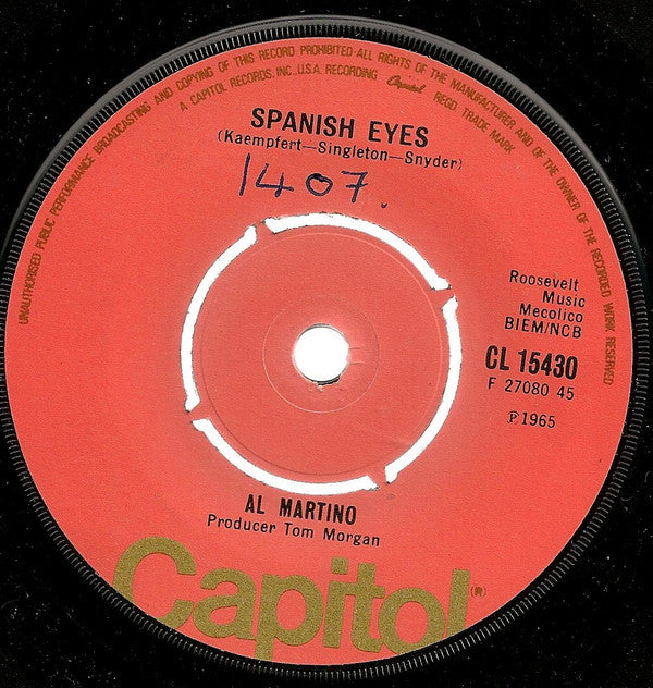 Al Martino : Spanish Eyes (7", RE, 4-P)