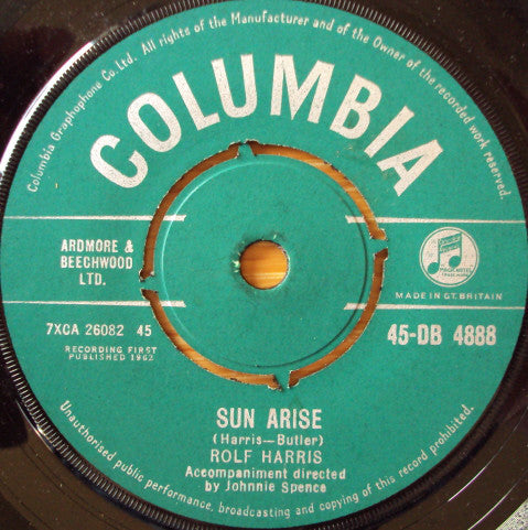 Rolf Harris : Sun Arise (7", Single)