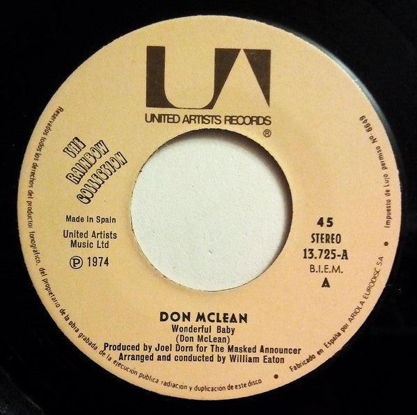 Don McLean : Wonderful Baby / Homeless Brother (7", Single)