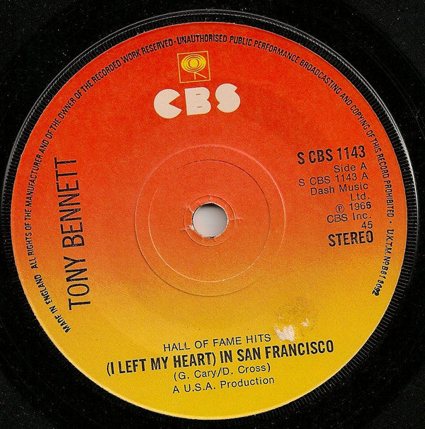 Tony Bennett : (I Left My Heart) In San Francisco (7", RE, Sol)