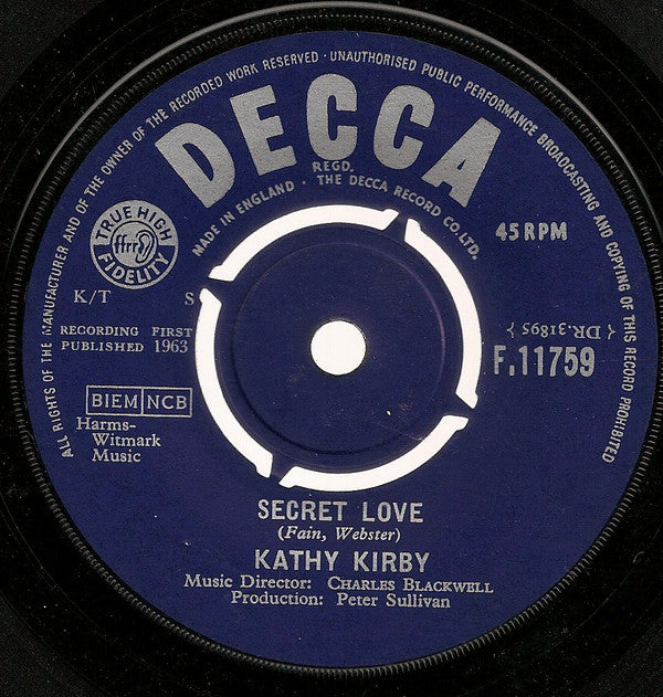 Kathy Kirby : Secret Love (7", Single)